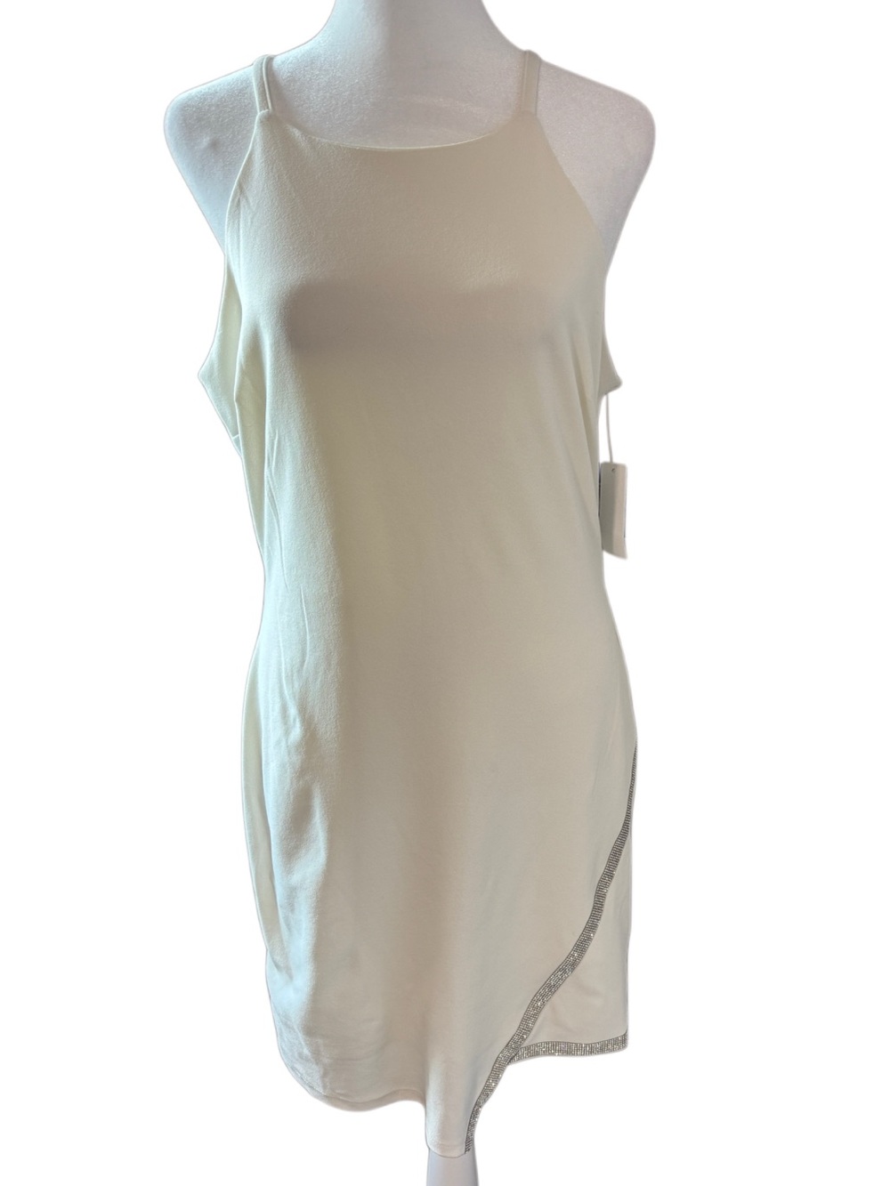 NWT Planet Gold White Rhinestone Trim Mini Dress Size L